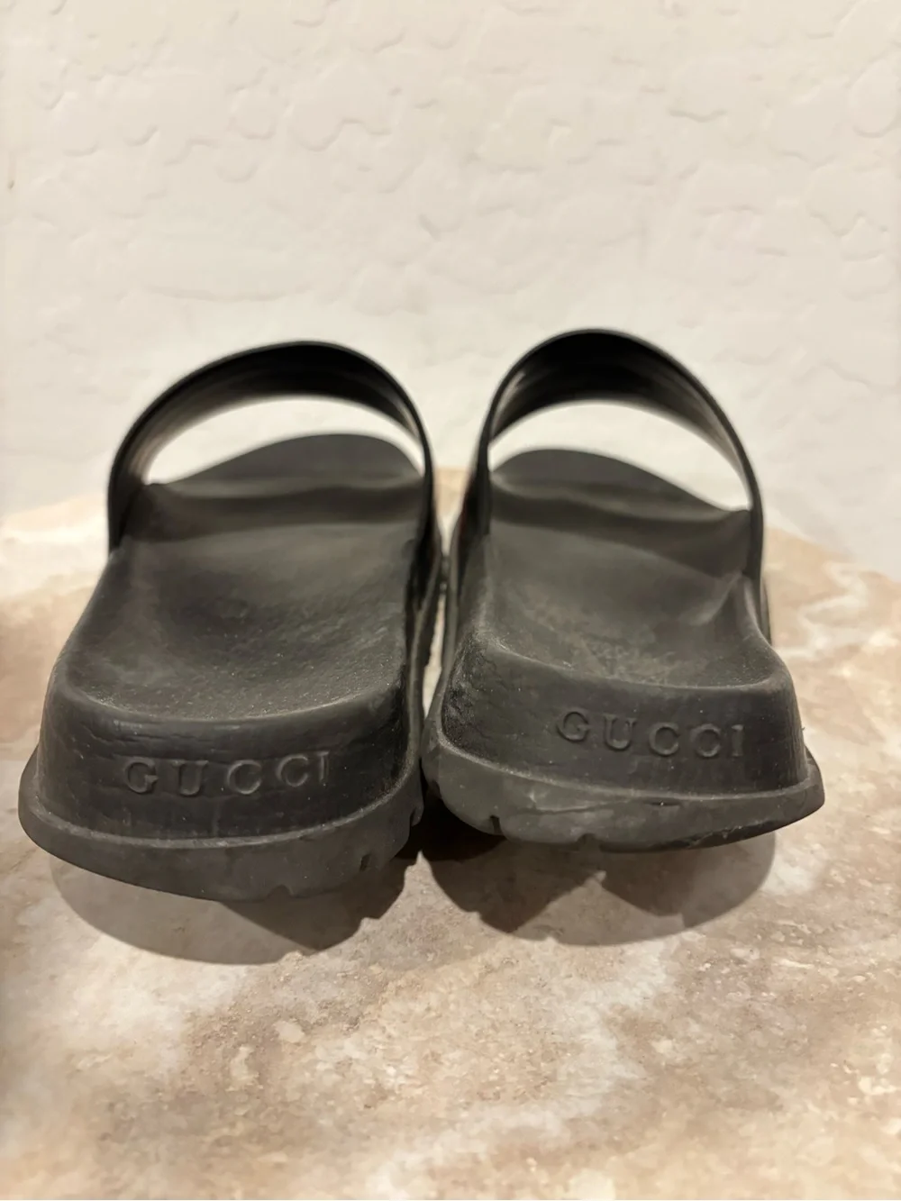 Gucci Men's Black Slide Sandals